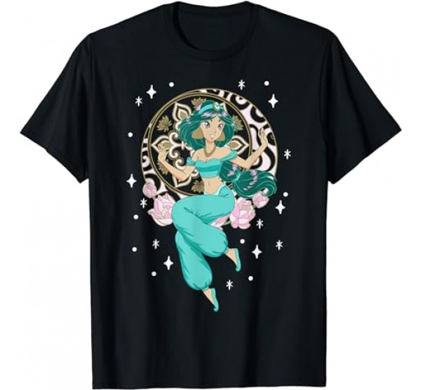 Disney Aladdin Jasmine Crescent Moon Anime Portrait T-Shirt Disney Aladdin Jasmine Crescent Moon Anime Portrait T-Shirt